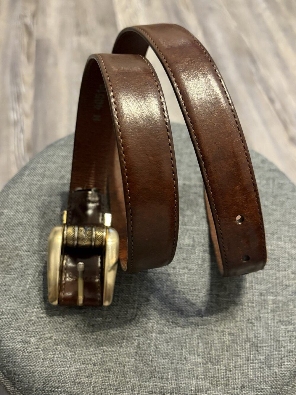 VTG Brighton Leather Belt Brown Silver Tone Western Boho Women’s Size M